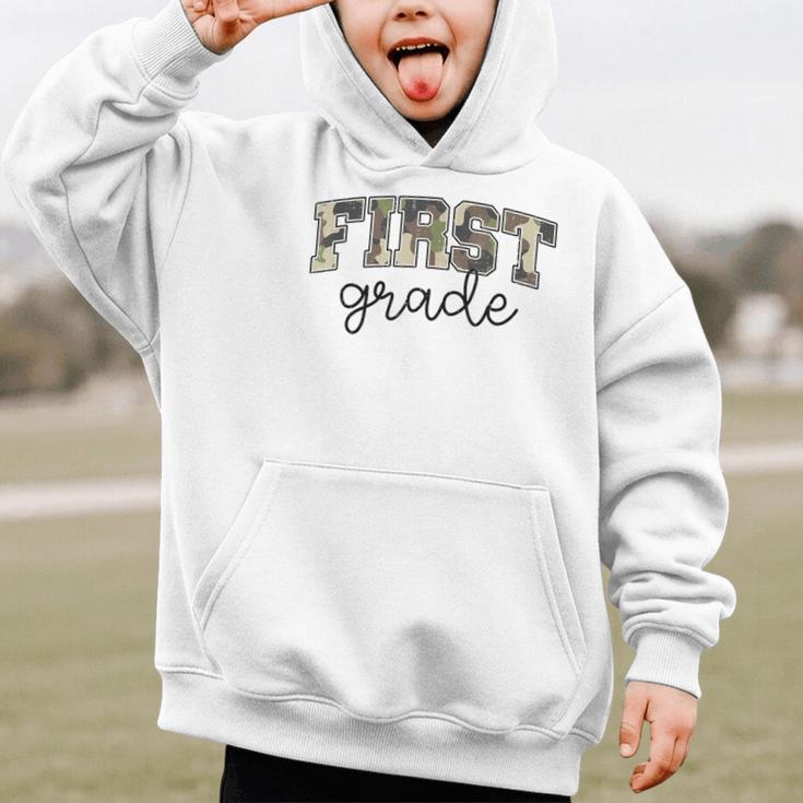 Retro First Grade Old Camo Back To School Boy Girl 1st Grade Graphic Kid Hoodie Retro First Grade Old Camo Back To School Boy Girl 1st Grade Graphic Kid Hoodie