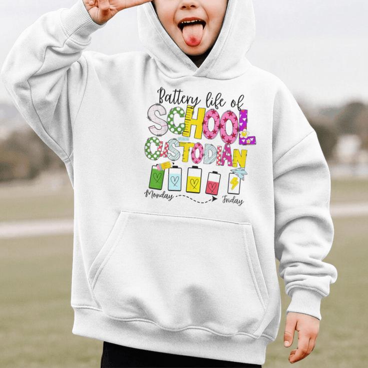 School Custodian Battery Life Back To School Janitor Graphic Kid Hoodie School Custodian Battery Life Back To School Janitor Graphic Kid Hoodie
