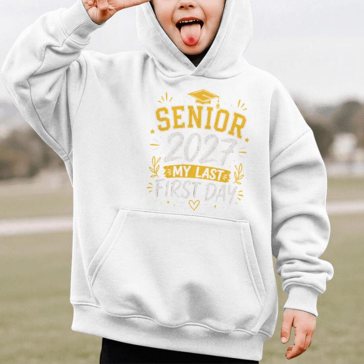 Senior 2027 My Last First Day Class Of 27 Back To School Graphic Kid Hoodie