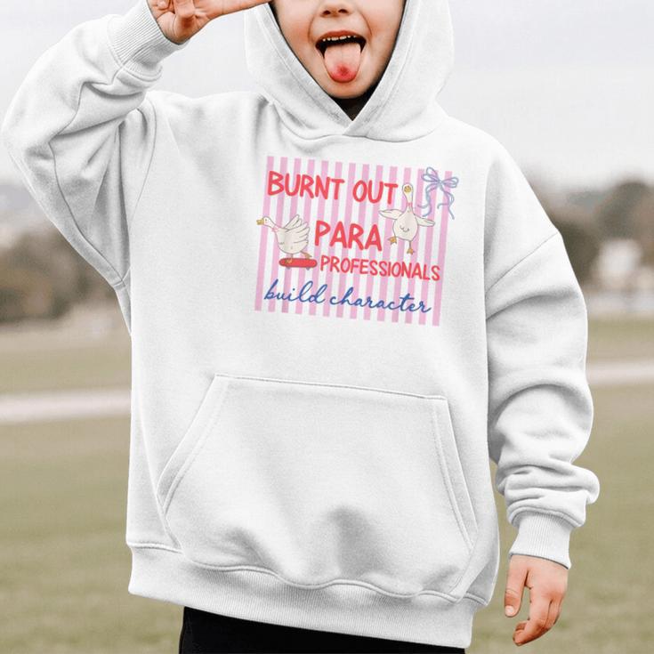 Striped Burnt Out Para Paraprofessional Back To School Graphic Kid Hoodie Striped Burnt Out Para Paraprofessional Back To School Graphic Kid Hoodie