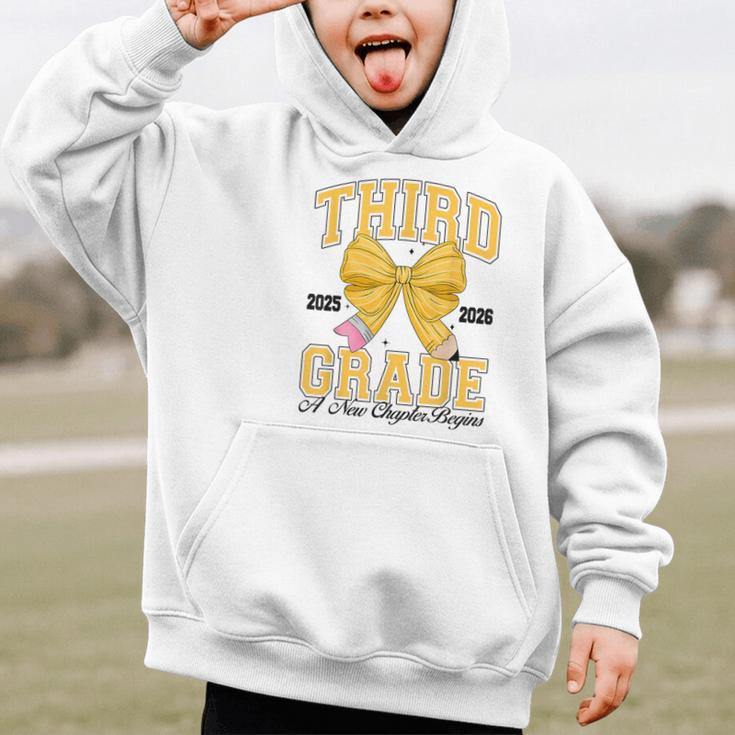 Third Grade Back To School First Day Pencil Bow 2025 Girls Graphic Kid Hoodie Third Grade Back To School First Day Pencil Bow 2025 Girls Graphic Kid Hoodie