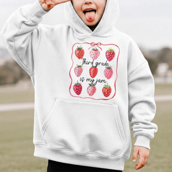 Third Grade Is My Jam Strawberry 3rd Grade Back To School Graphic Kid Hoodie Third Grade Is My Jam Strawberry 3rd Grade Back To School Graphic Kid Hoodie