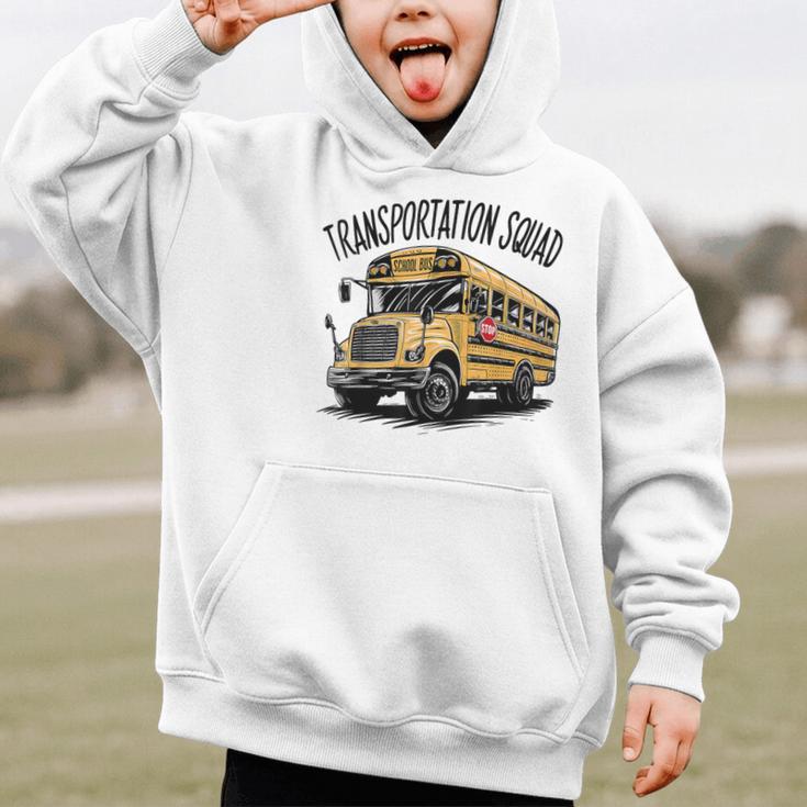 Transportation Squad Bus Drivers Back To School Graphic Kid Hoodie Transportation Squad Bus Drivers Back To School Graphic Kid Hoodie