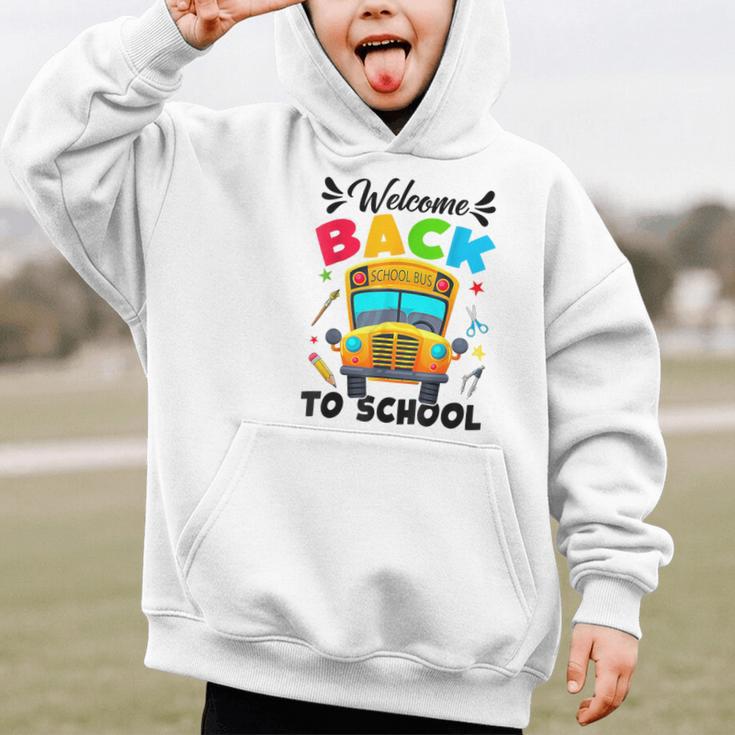 Welcome Back To School Outfit School Bus Driver Graphic Kid Hoodie Welcome Back To School Outfit School Bus Driver Graphic Kid Hoodie