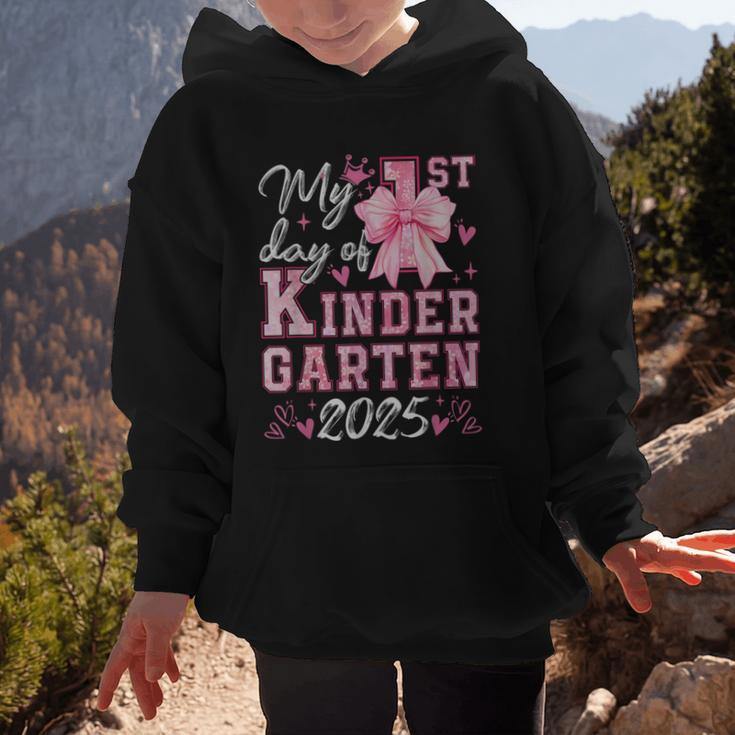 My 1st Day Of Kindergarten 2025 Back To School Girls Graphic Kid Hoodie My 1st Day Of Kindergarten 2025 Back To School Girls Graphic Kid Hoodie