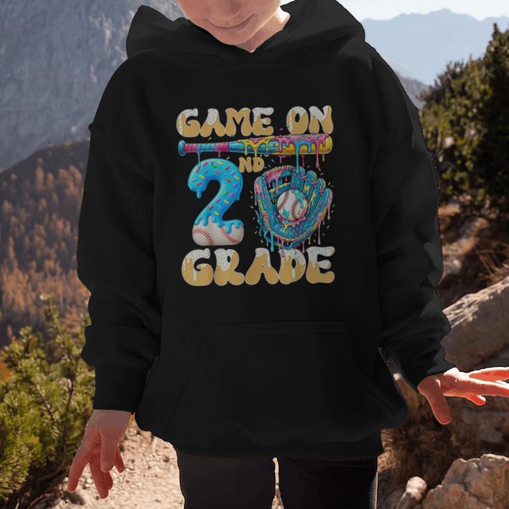 2nd Grade Back To School Baseball Drip Ice Cream Game On Graphic Kid Hoodie