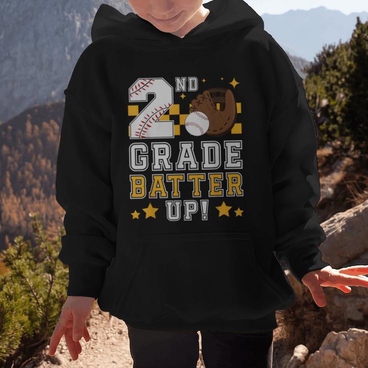 2nd Grade Batter Up Baseball First Day Back To School Graphic Kid Hoodie 2nd Grade Batter Up Baseball First Day Back To School Graphic Kid Hoodie
