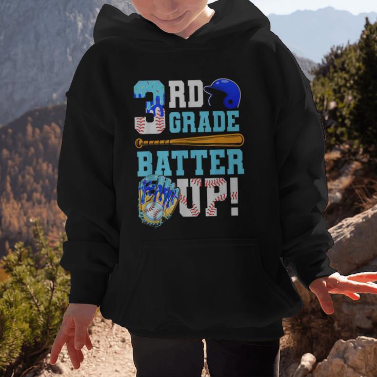 3rd Grade Back To School Baseball Drip Ice Cream Batter Up Graphic Kid Hoodie 3rd Grade Back To School Baseball Drip Ice Cream Batter Up Graphic Kid Hoodie