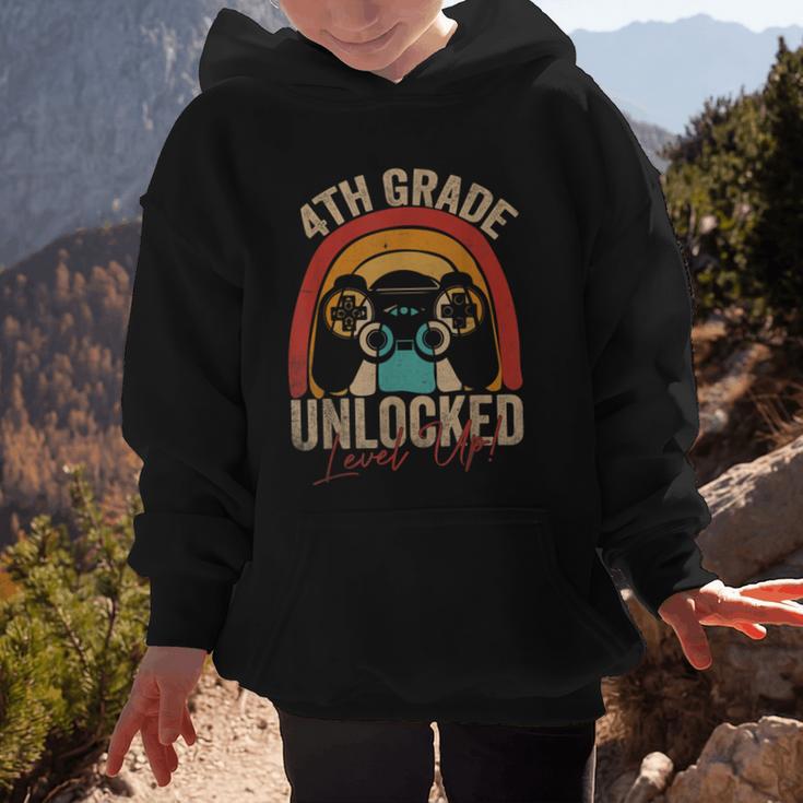 4th Grade Unlocked Level Up Gamer Back To School Fourth Graphic Kid Hoodie