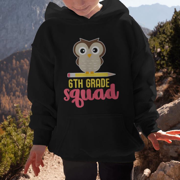 6th Grade Squad Back To School Owl & Pencil Graphic Kid Hoodie 6th Grade Squad Back To School Owl & Pencil Graphic Kid Hoodie