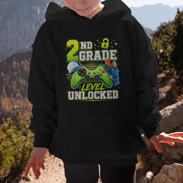 Back To School 2nd Second Grade Level Unlocked Gamer Kid Graphic Kid Hoodie Back To School 2nd Second Grade Level Unlocked Gamer Kid Graphic Kid Hoodie