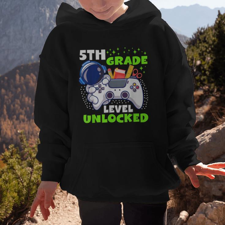 Back To School 5th Grade Level Unlocked Gamer Boys Kids Graphic Kid Hoodie