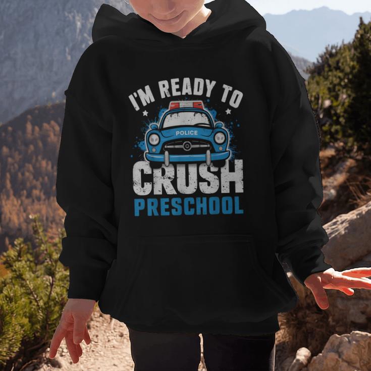 Back To School First Day Of Preschool Police Car Boys Graphic Kid Hoodie Back To School First Day Of Preschool Police Car Boys Graphic Kid Hoodie