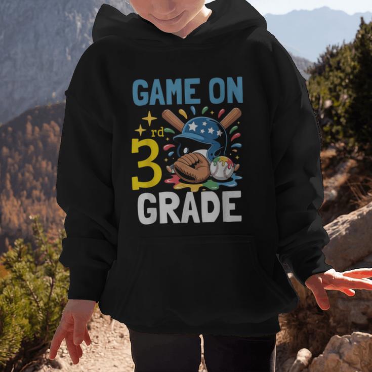 Back To School Game On Third Grade Baseball First Day Boys Graphic Kid Hoodie Back To School Game On Third Grade Baseball First Day Boys Graphic Kid Hoodie
