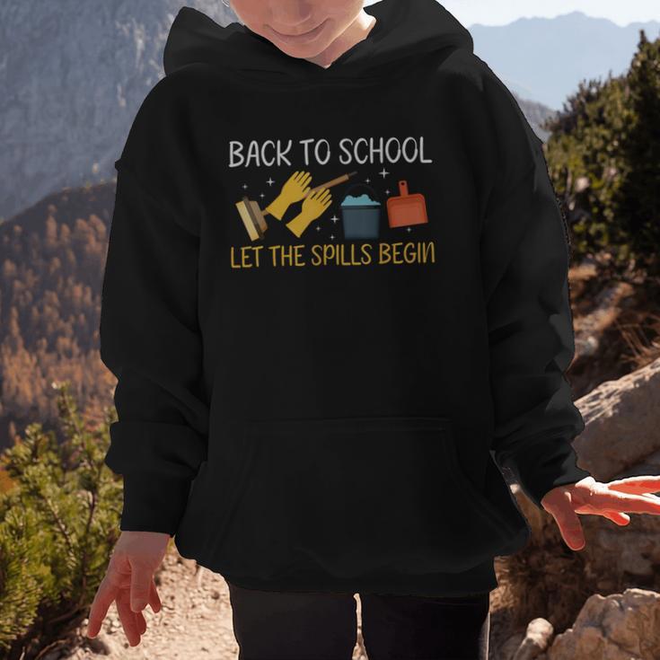 Back To School Let The Spills Begin School Custodian Graphic Kid Hoodie