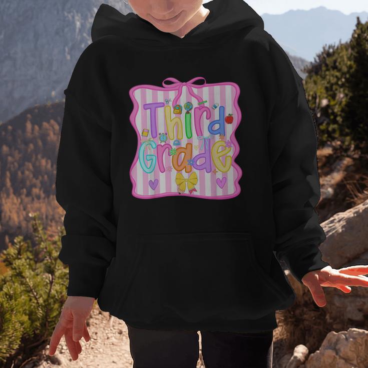 Back To School Third Grade Girls Coquette Bow 3rd Grade Kids Graphic Kid Hoodie Back To School Third Grade Girls Coquette Bow 3rd Grade Kids Graphic Kid Hoodie
