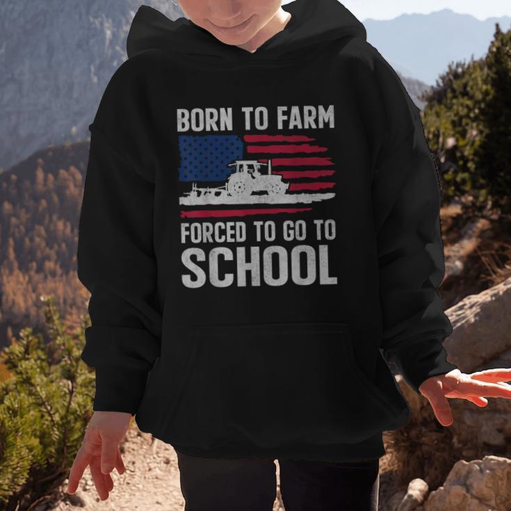 Born To Farm Forced To Go To School Farmer Back To School Graphic Kid Hoodie Born To Farm Forced To Go To School Farmer Back To School Graphic Kid Hoodie