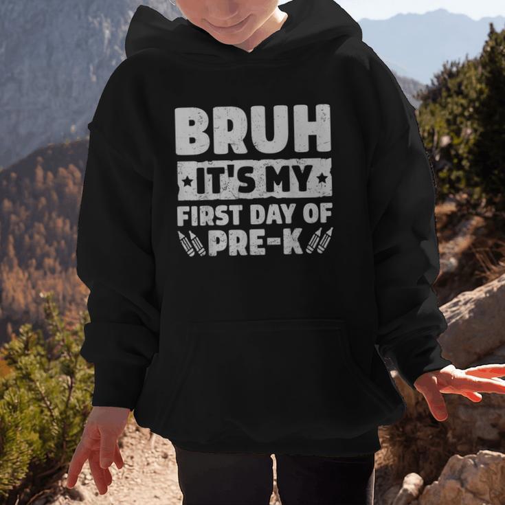 Bruh It's My First Day Of Pre K PreK Back To School Boys Graphic Kid Hoodie Bruh It's My First Day Of Pre K PreK Back To School Boys Graphic Kid Hoodie