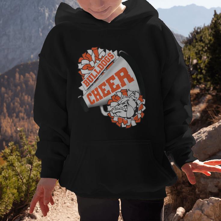 Bulldogs Cheerleading Back To School Cheer Team Orange Graphic Kid Hoodie Bulldogs Cheerleading Back To School Cheer Team Orange Graphic Kid Hoodie
