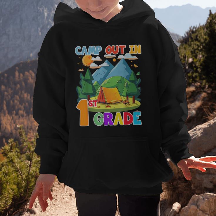 Camp Out In 1st Grade Back To School For Camping Lover Graphic Kid Hoodie Camp Out In 1st Grade Back To School For Camping Lover Graphic Kid Hoodie
