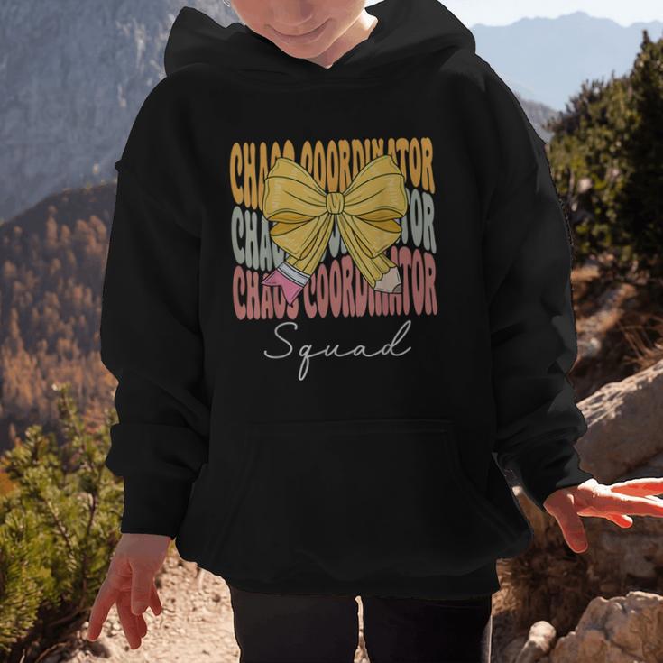 Chaos Coordinator Squad Groovy Coquette Bow Back To School Graphic Kid Hoodie Chaos Coordinator Squad Groovy Coquette Bow Back To School Graphic Kid Hoodie