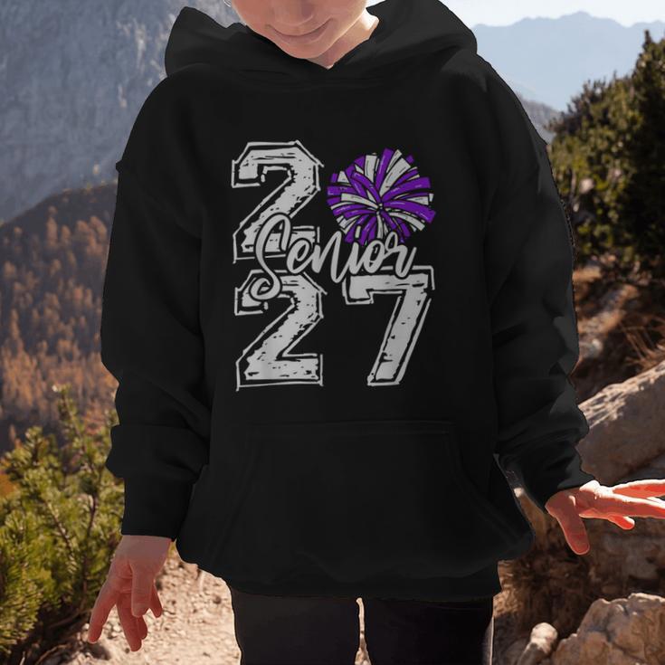 Class Of 2027 Cheer Purple Senior 2027 Back To School Graphic Kid Hoodie Class Of 2027 Cheer Purple Senior 2027 Back To School Graphic Kid Hoodie