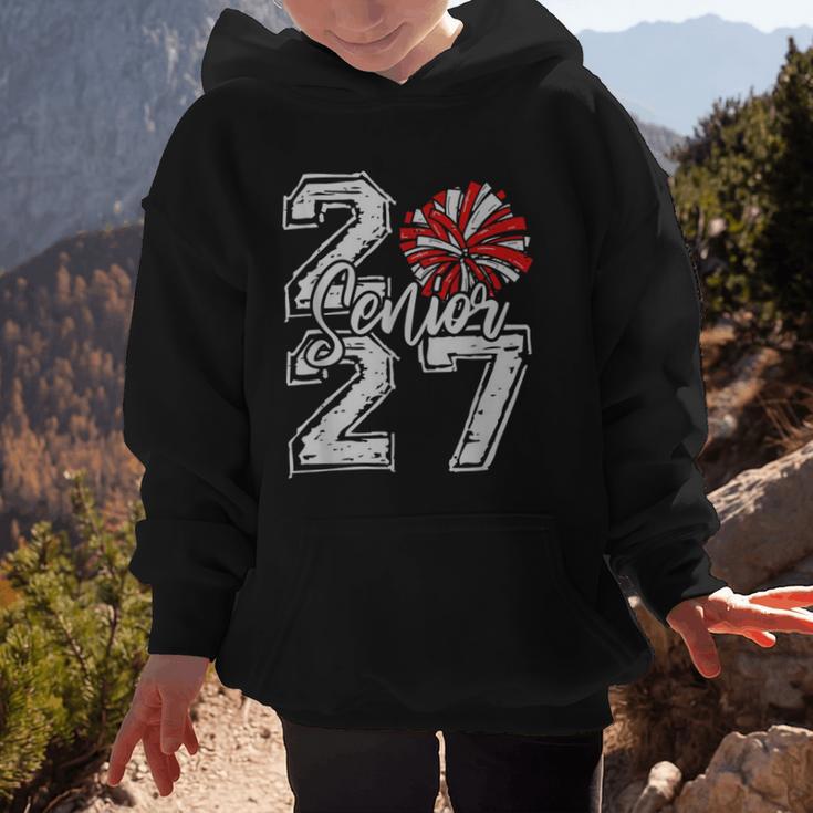 Class Of 2027 Cheer Red Senior 2027 Back To School Graphic Kid Hoodie