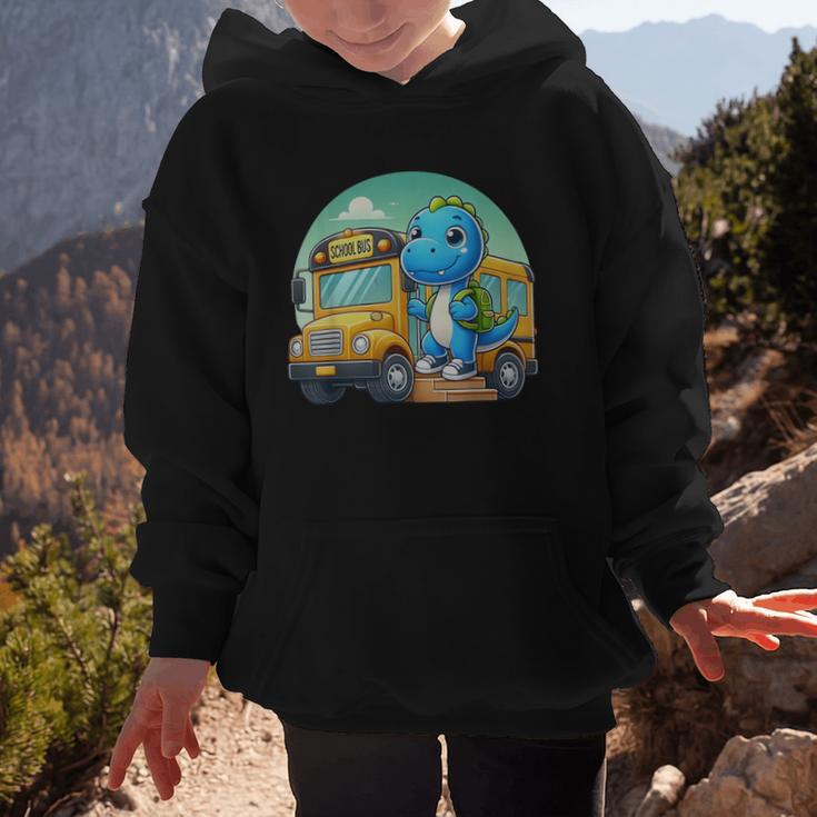 Dinosaur Kids Riding a Bus Back To School Ready To Crush Graphic Kid Hoodie Dinosaur Kids Riding a Bus Back To School Ready To Crush Graphic Kid Hoodie