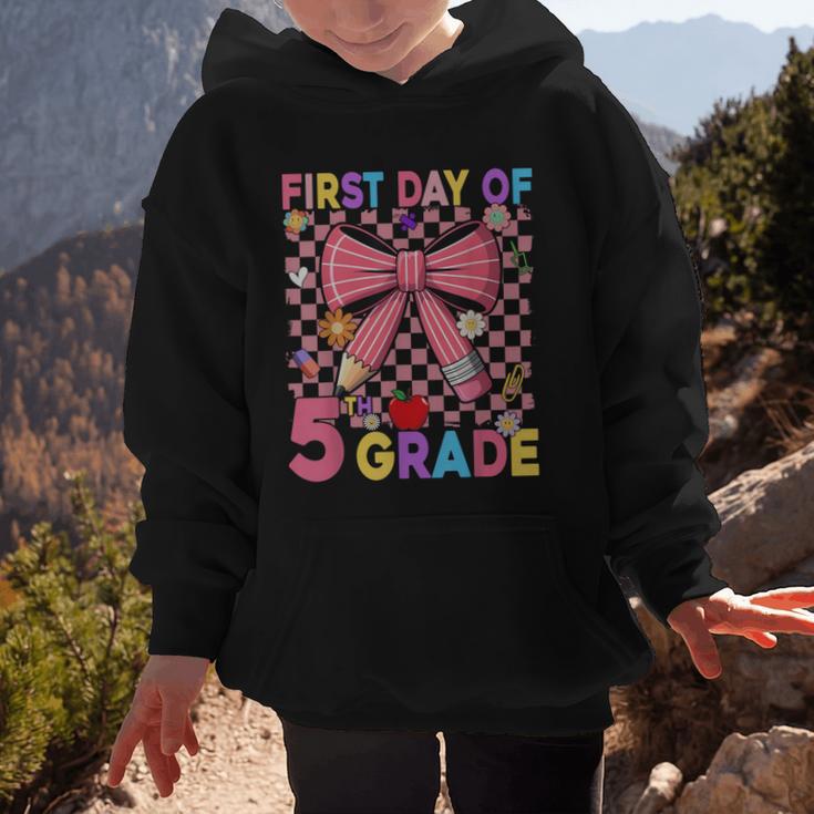 First Day Of 5th Grade Coquette Back To School Girls Kids Graphic Kid Hoodie First Day Of 5th Grade Coquette Back To School Girls Kids Graphic Kid Hoodie