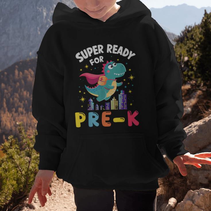First Day Pre-K Back To School Dinosaur Graphic Kid Hoodie First Day Pre-K Back To School Dinosaur Graphic Kid Hoodie