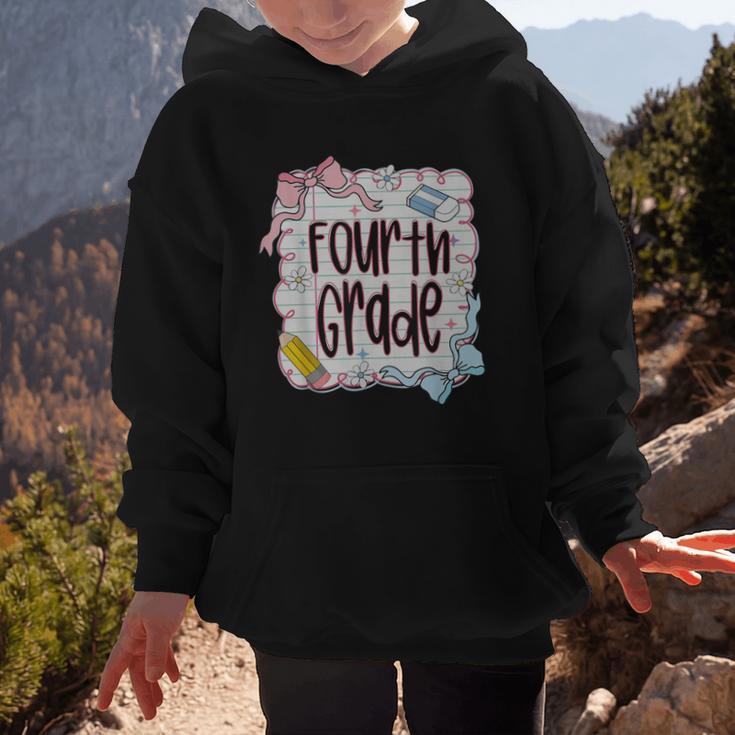 Fourth Grade Back To School For Girls Pink Notebook Graphic Kid Hoodie Fourth Grade Back To School For Girls Pink Notebook Graphic Kid Hoodie