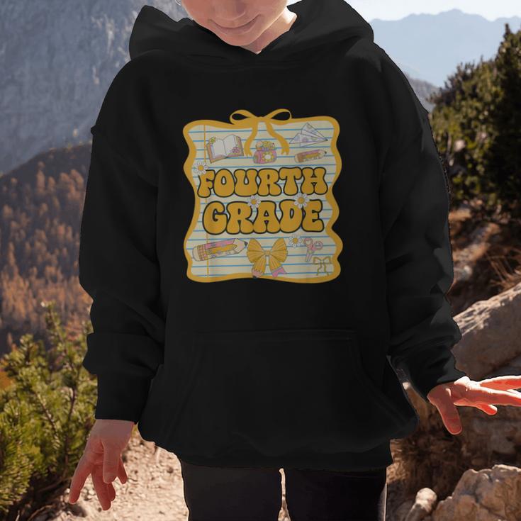 Fourth Grade Back To School Kids Girls Bow 4th Grade Groovy Graphic Kid Hoodie Fourth Grade Back To School Kids Girls Bow 4th Grade Groovy Graphic Kid Hoodie