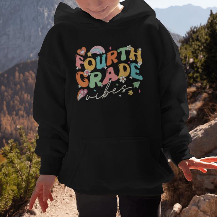 Fourth Grade Vibes 4th Grade Team Groovy Back To School Graphic Kid Hoodie