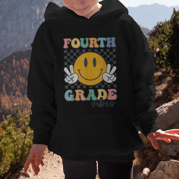 Fourth Grade Vibes Retro Smile Back To School 4th Grade Team Graphic Kid Hoodie Fourth Grade Vibes Retro Smile Back To School 4th Grade Team Graphic Kid Hoodie