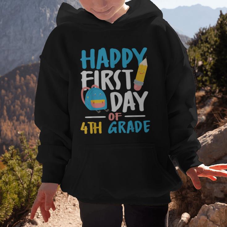 Happy First Day Of 4th Grade Student Back To School Graphic Kid Hoodie Happy First Day Of 4th Grade Student Back To School Graphic Kid Hoodie