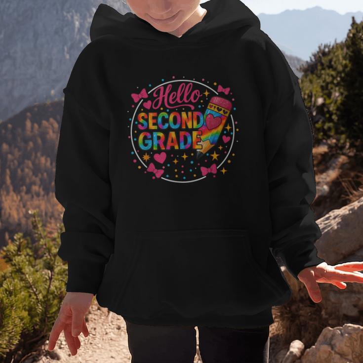 Hello Second Grade Tie Dye Pencil Back To School 2nd Grade Graphic Kid Hoodie Hello Second Grade Tie Dye Pencil Back To School 2nd Grade Graphic Kid Hoodie