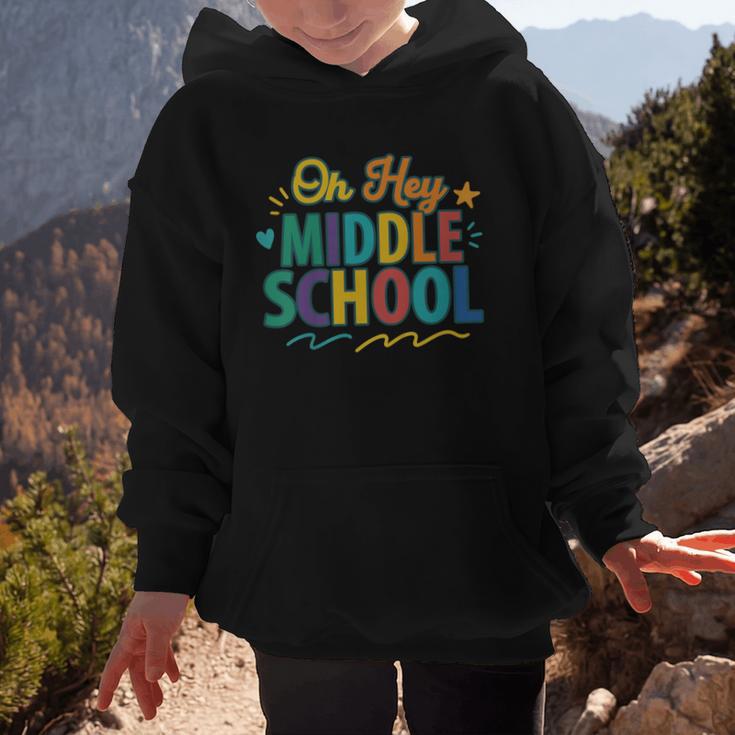 Hey Middle School First Day Back To School Students Graphic Kid Hoodie
