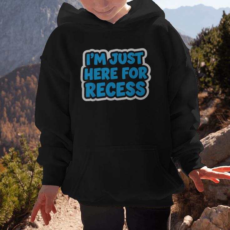 I'm Just Here For Recess Back To School Boys First Day Graphic Kid Hoodie