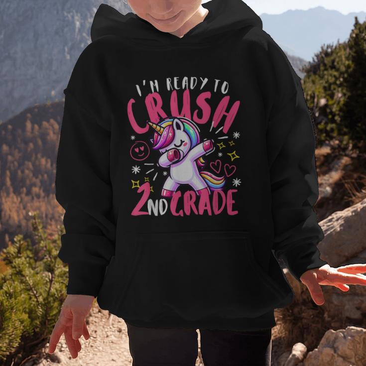 I'm Ready To Crush 2nd Grade Dabbing Unicorn Back To School Graphic Kid Hoodie I'm Ready To Crush 2nd Grade Dabbing Unicorn Back To School Graphic Kid Hoodie