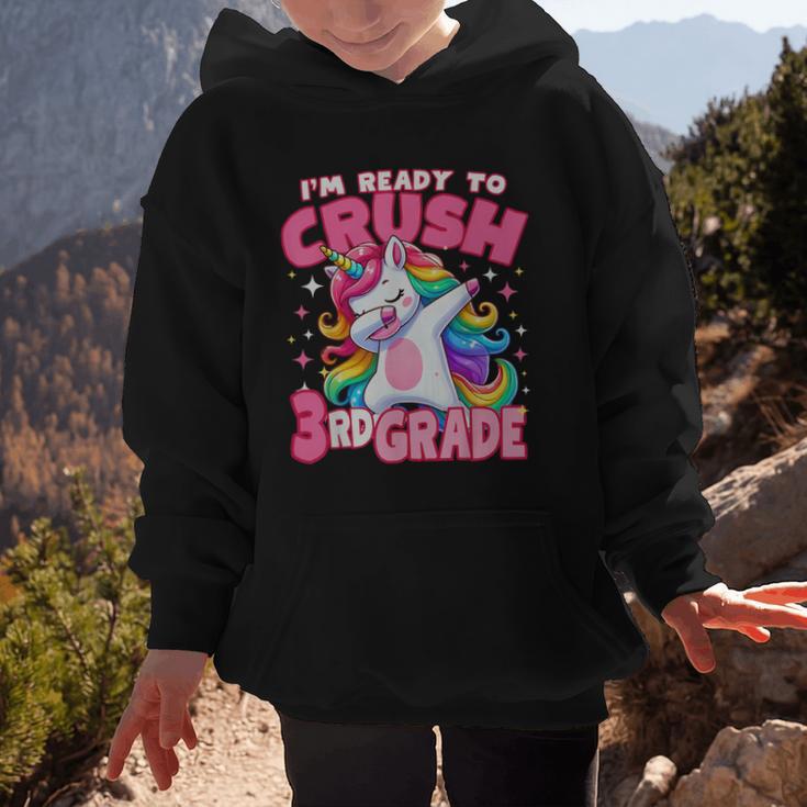 I'm Ready To Crush 3rd Grade Dabbing Unicorn Back To School Graphic Kid Hoodie I'm Ready To Crush 3rd Grade Dabbing Unicorn Back To School Graphic Kid Hoodie