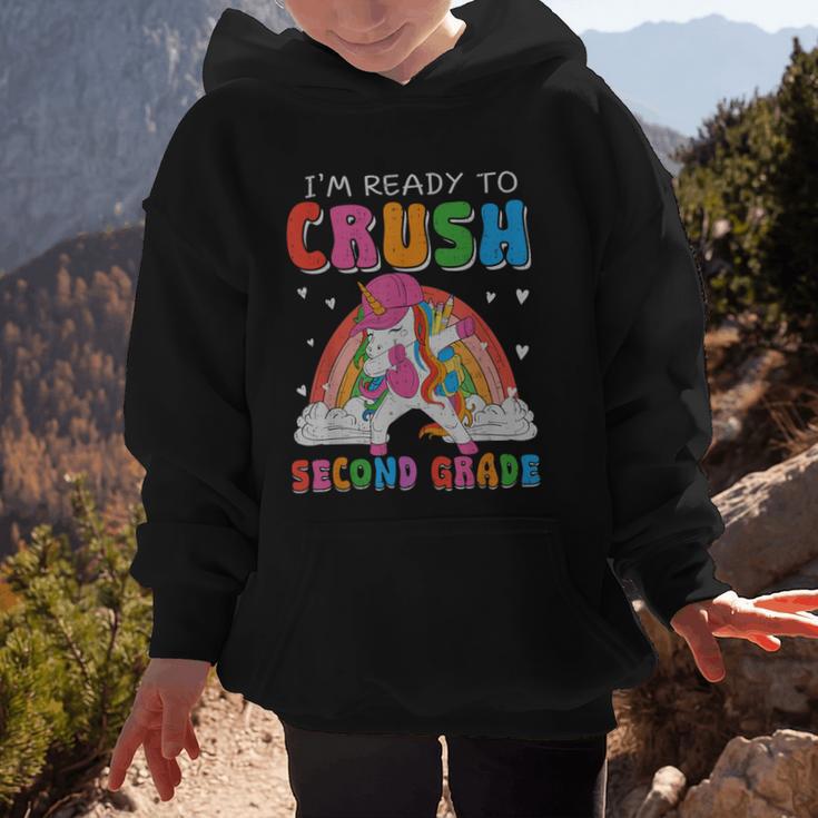 I'm Ready To Crush Second Grade Unicorn Back To School Girls Graphic Kid Hoodie I'm Ready To Crush Second Grade Unicorn Back To School Girls Graphic Kid Hoodie