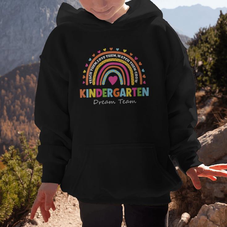 Kindergarten Dream Team Rainbow Welcome Back To School Graphic Kid Hoodie Kindergarten Dream Team Rainbow Welcome Back To School Graphic Kid Hoodie