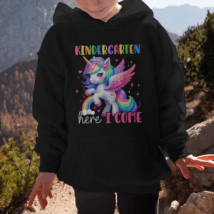 Kindergarten Here I Come Unicorn Girls Kids Back To School Graphic Kid Hoodie Kindergarten Here I Come Unicorn Girls Kids Back To School Graphic Kid Hoodie