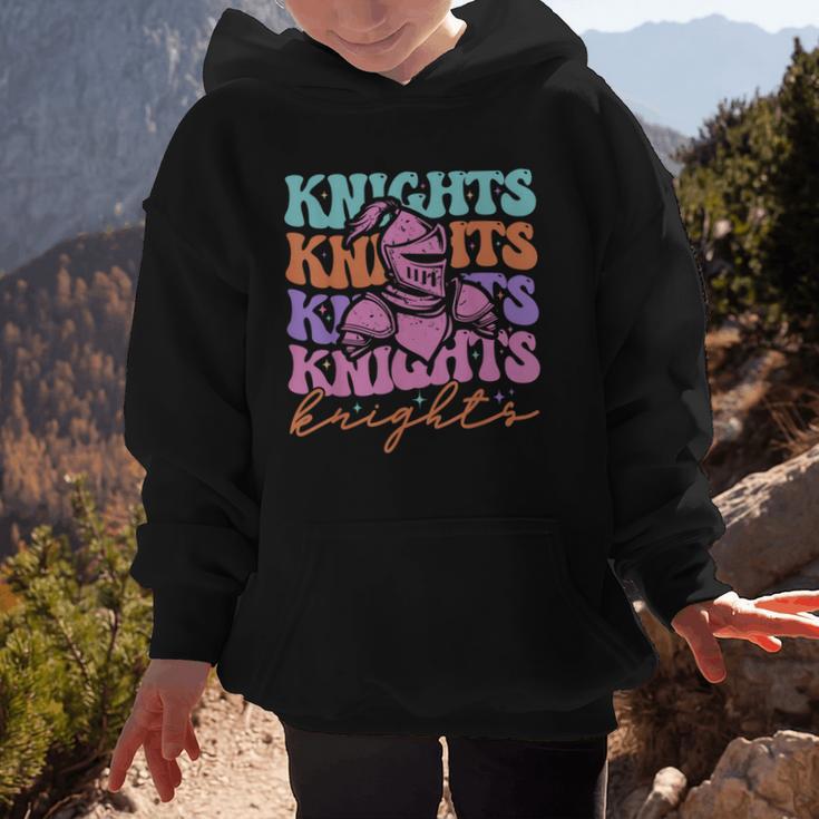Knights Mascot Back To School Spirit Sports Men Women Groovy Graphic Kid Hoodie