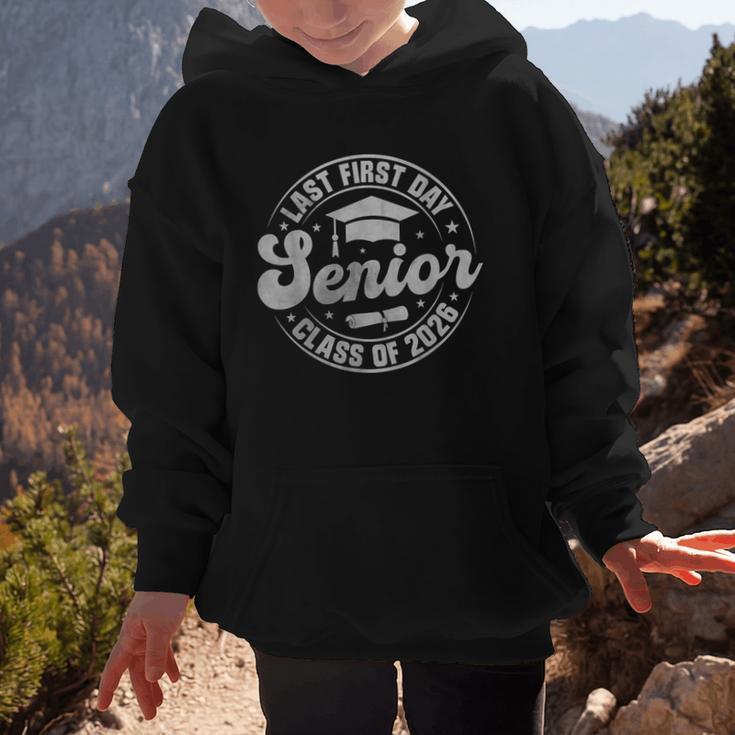 My Last First Day Senior 2026 Class Of 2026 Back To School Graphic Kid Hoodie My Last First Day Senior 2026 Class Of 2026 Back To School Graphic Kid Hoodie