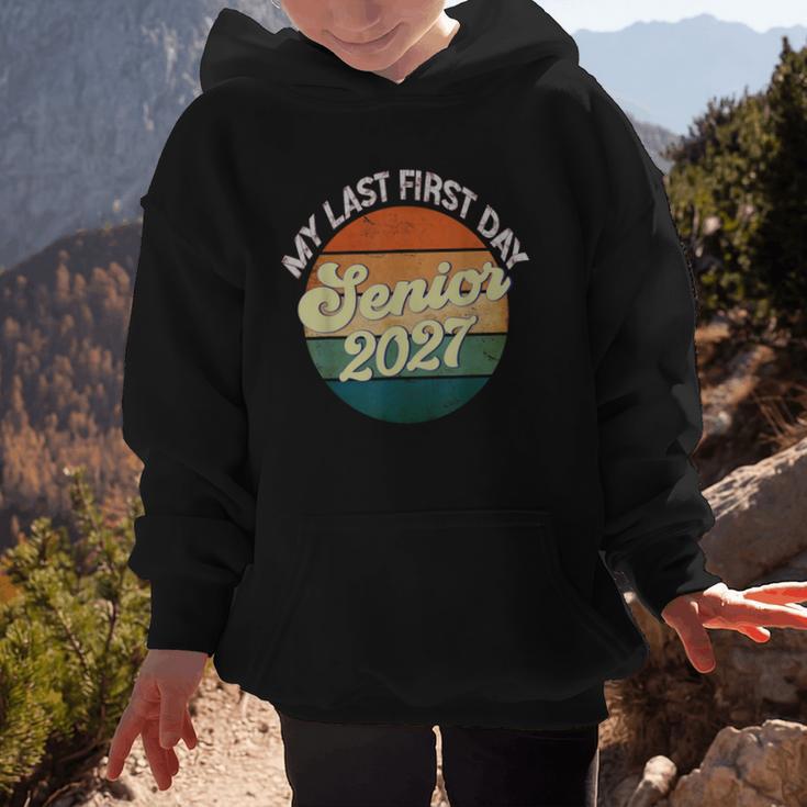 Last First Day Senior 2027 Back To School Class Of 2027 Graphic Kid Hoodie