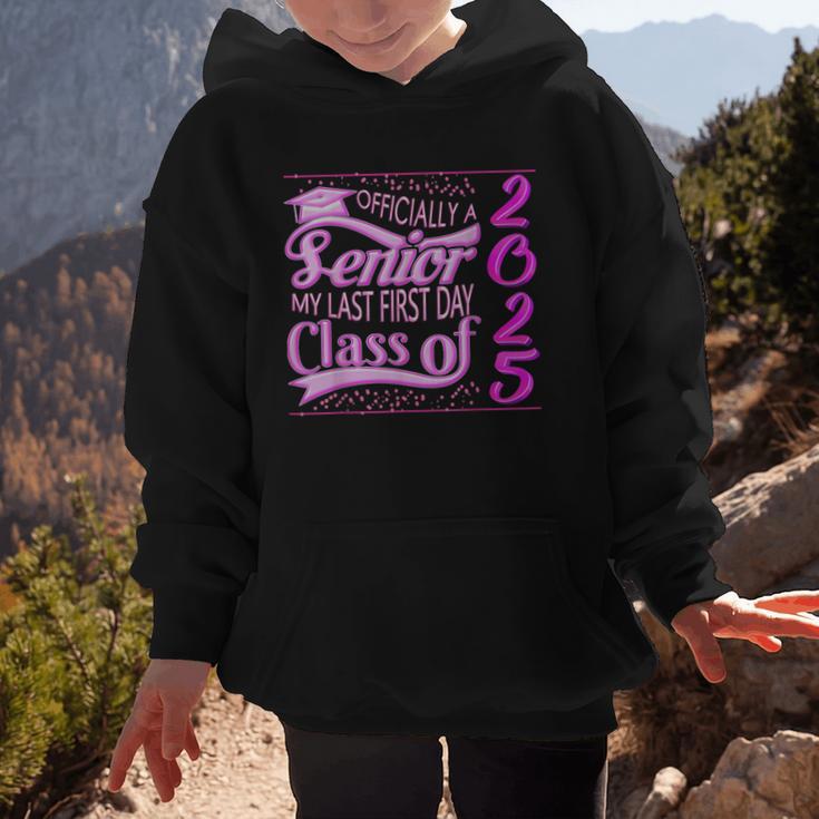 My Last First Day Senior Back To School 2025 Class Of 2025 Graphic Kid Hoodie My Last First Day Senior Back To School 2025 Class Of 2025 Graphic Kid Hoodie