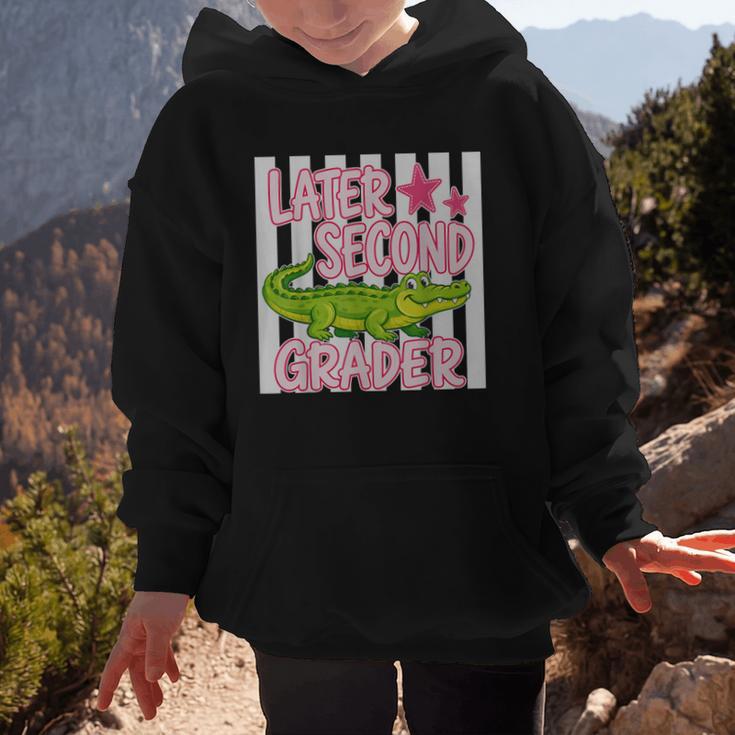 Later Second Grader Cute Alligator Back To School Graduation Graphic Kid Hoodie Later Second Grader Cute Alligator Back To School Graduation Graphic Kid Hoodie