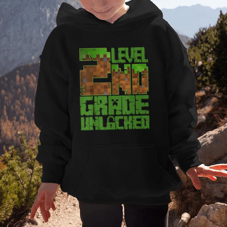 Level 2nd Grade Unlocked Game Pixel Kids Boy Back To School Graphic Kid Hoodie