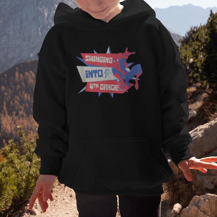 Marvel Spider-Man Swinging Into 4th Grade Back To School Graphic Kid Hoodie Marvel Spider-Man Swinging Into 4th Grade Back To School Graphic Kid Hoodie